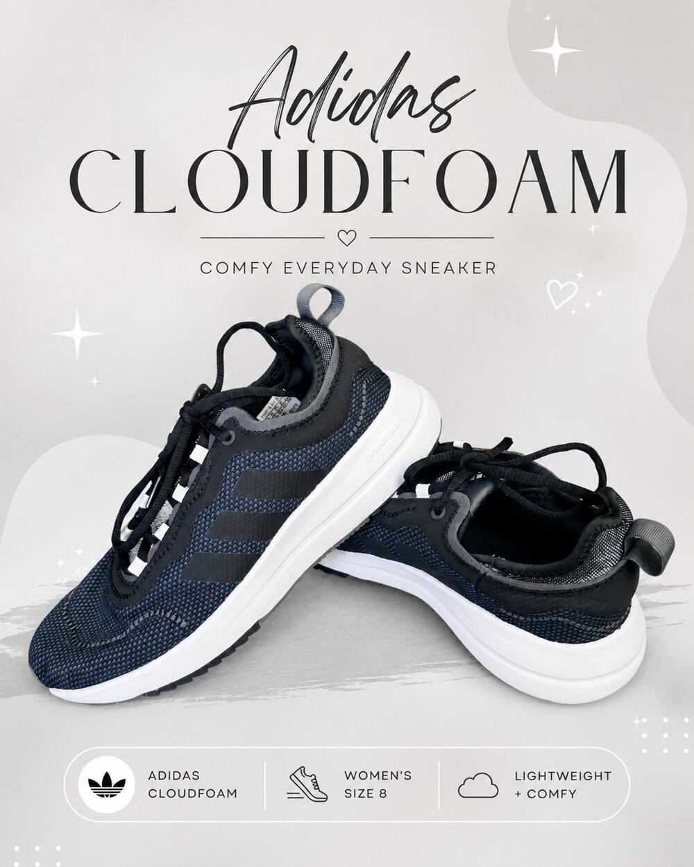 Adidas Fukasa Run Cloudfoam, style IF2816 Womens Size 8